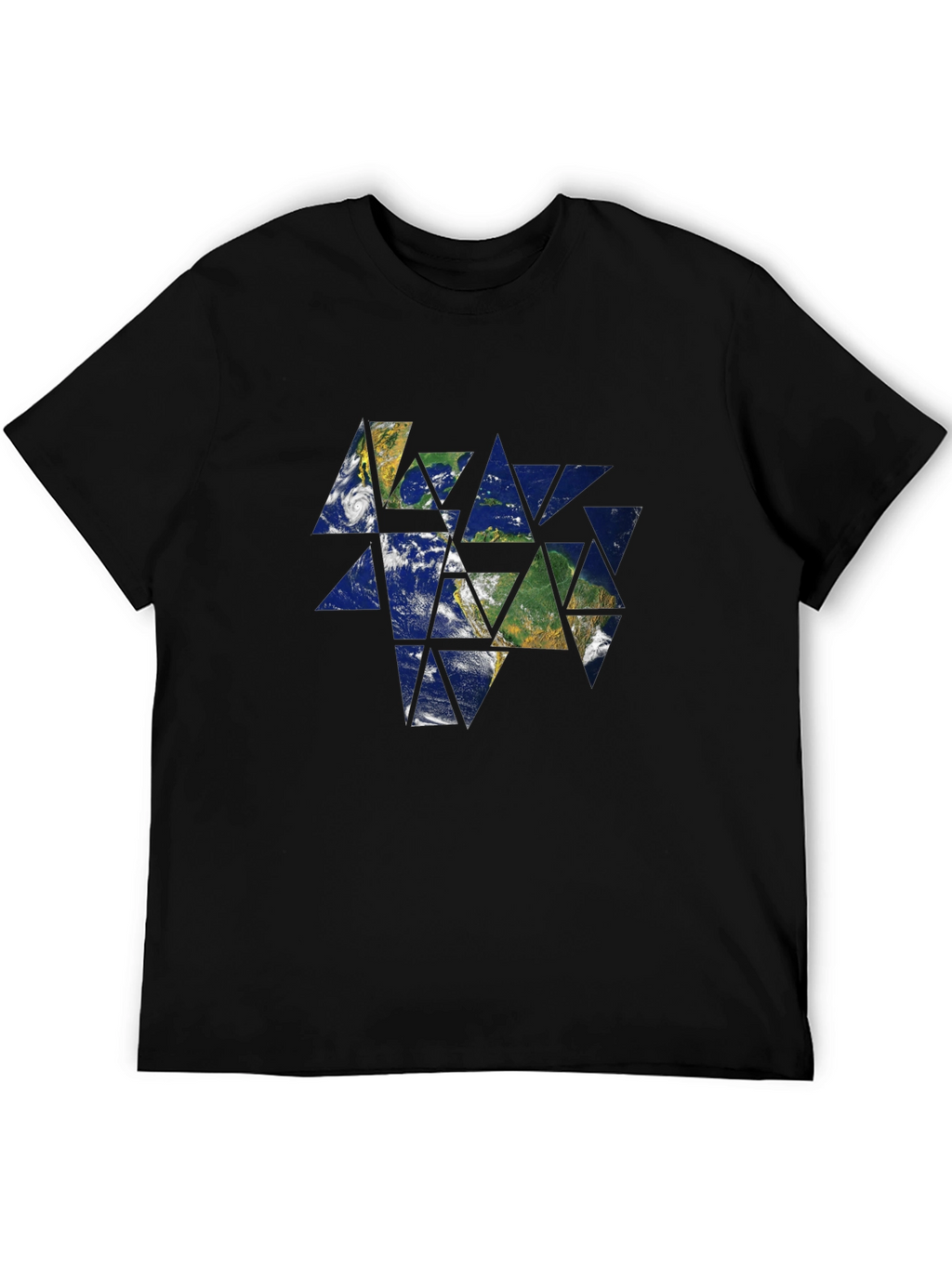 Geometric Earth Graphic Tee - Modern Style