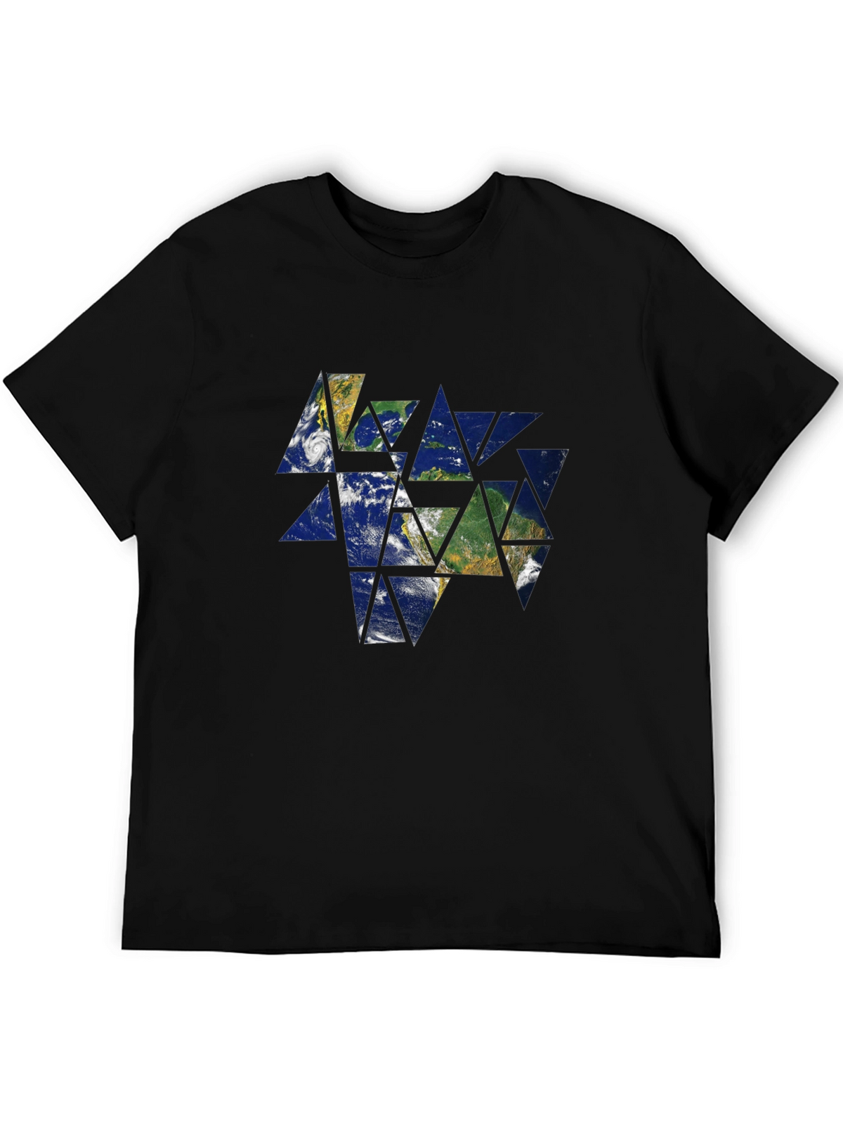 Geometric Earth Graphic Tee - Modern Style