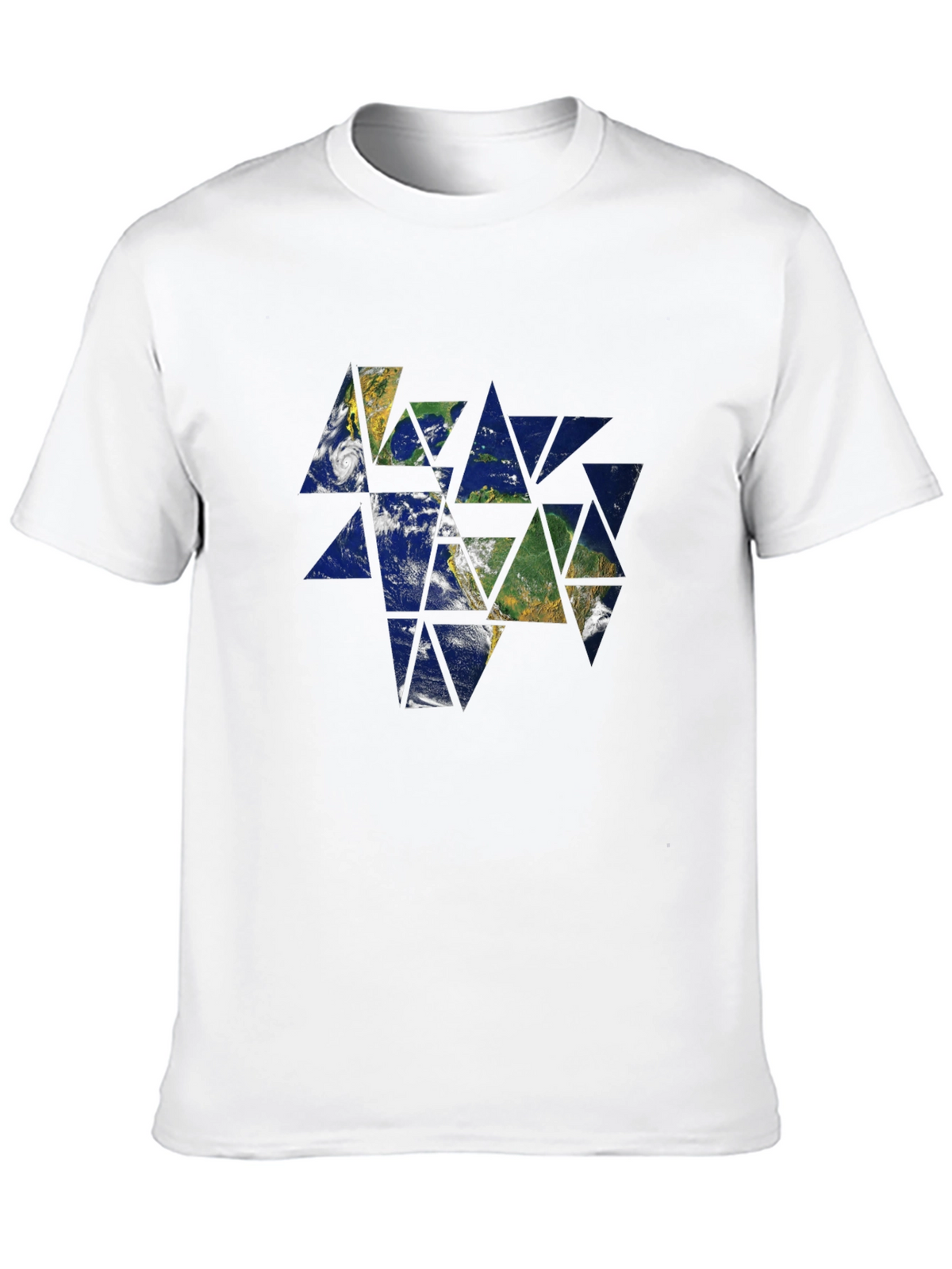 Geometric Earth Graphic Tee - Modern Style