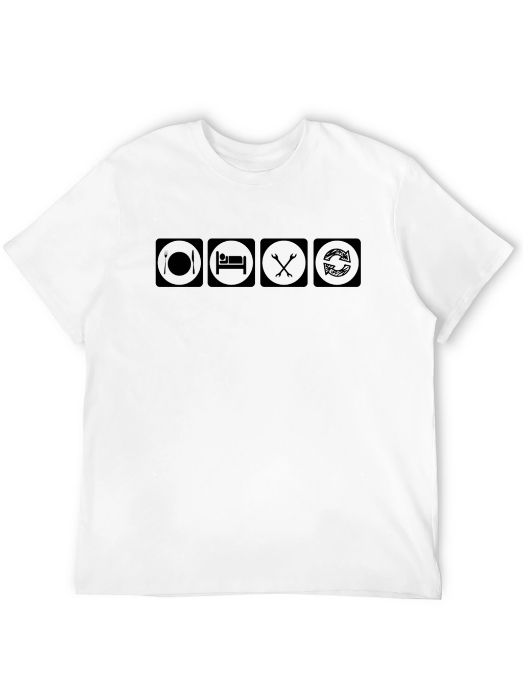 Eat Sleep Fix Repeat Black Graphic T-Shirt