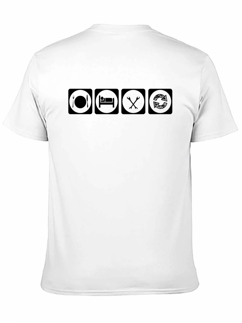 Eat Sleep Fix Repeat Black Graphic T-Shirt