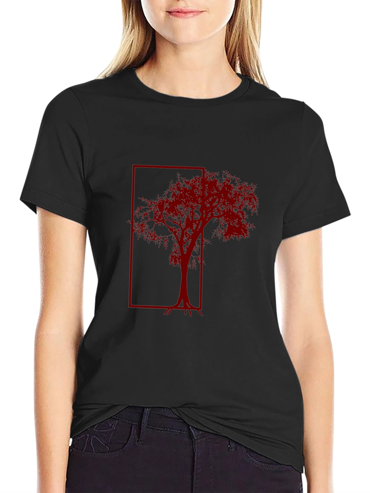 Red Tree Graphic Tee - Mens Black T-Shirt