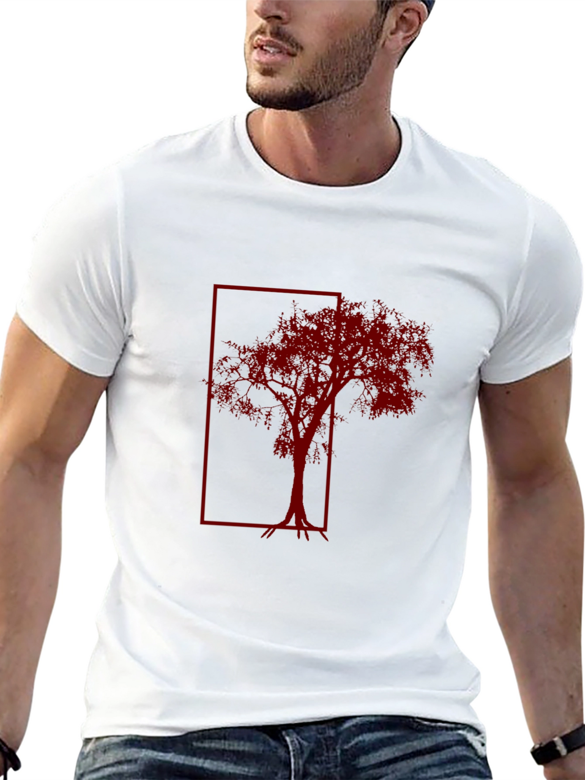 Red Tree Graphic Tee - Mens Black T-Shirt