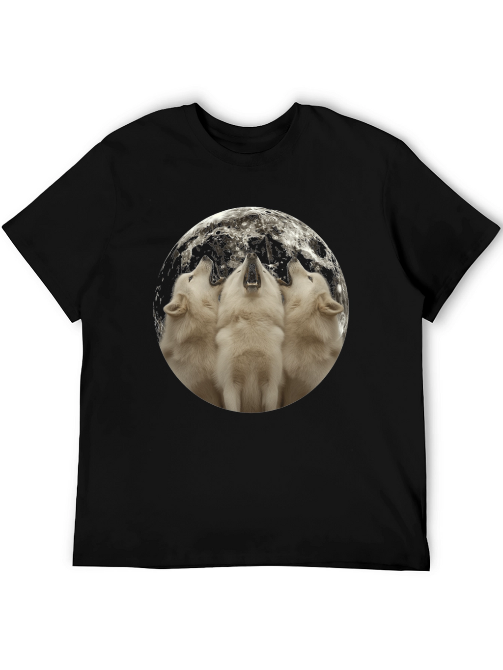 Wolf Moon Graphic Tee - Black Cotton Blend