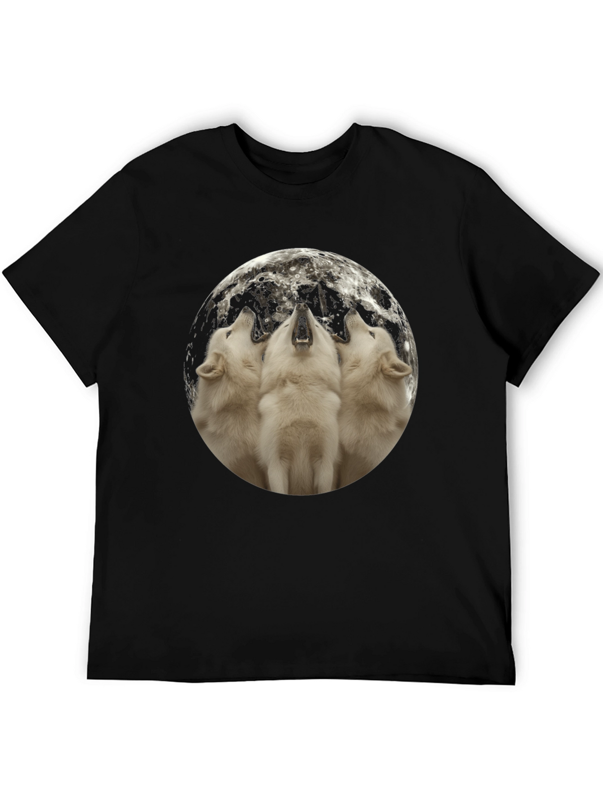 Wolf Moon Graphic Tee - Black Cotton Blend