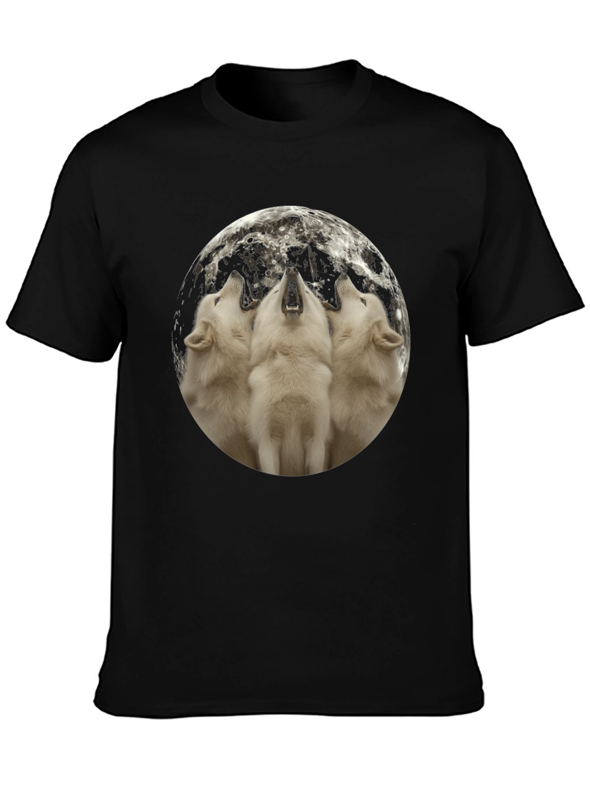 Wolf Moon Graphic Tee - Black Cotton Blend
