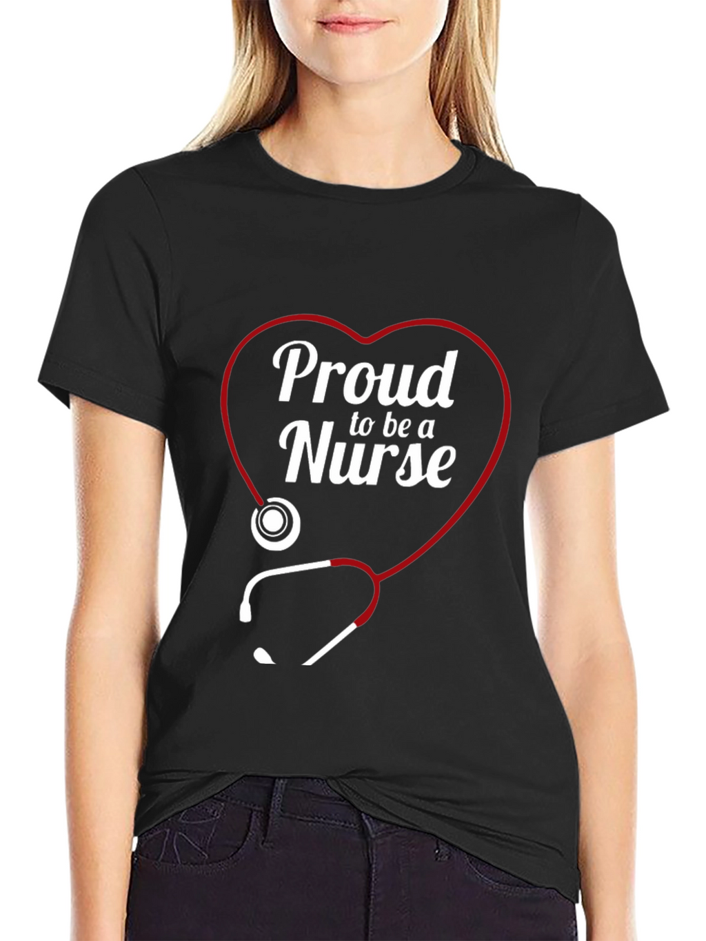 Proud Nurse Heart Stethoscope T-Shirt