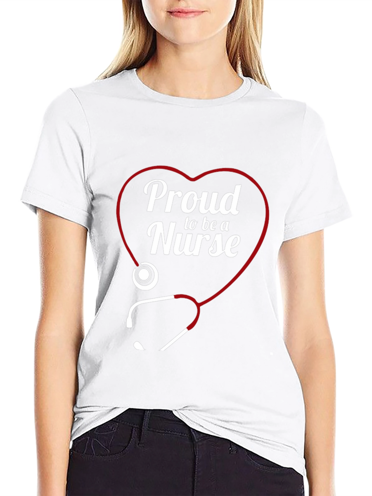 Proud Nurse Heart Stethoscope T-Shirt
