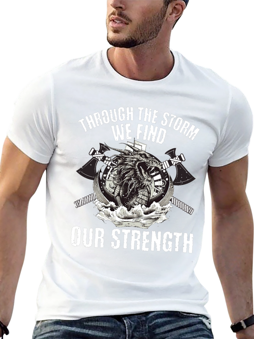 Storm Strength Dragon Graphic Black T-Shirt