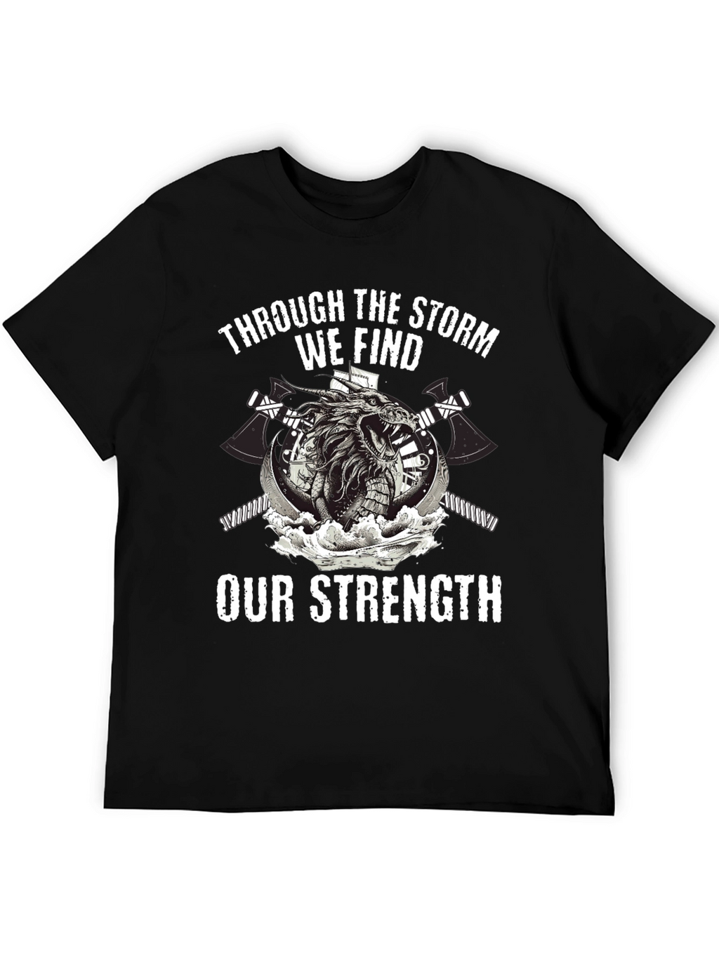 Storm Strength Dragon Graphic Black T-Shirt