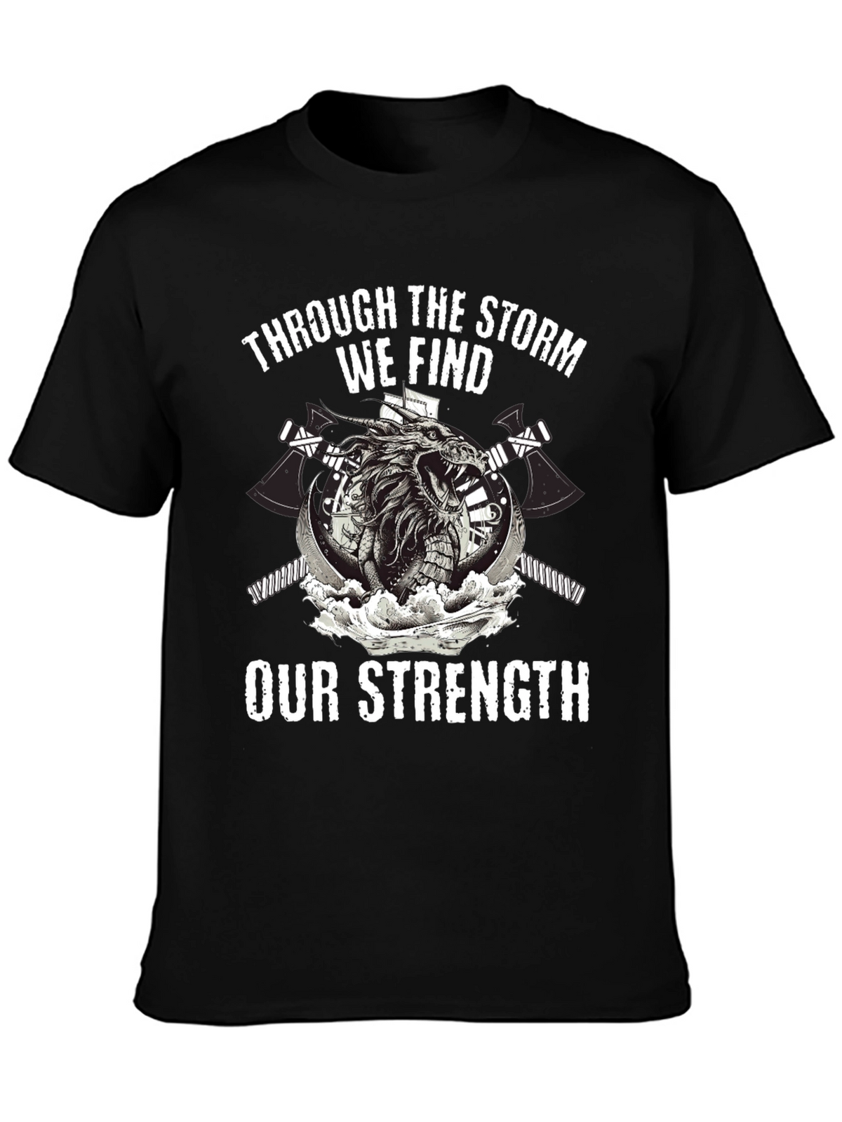 Storm Strength Dragon Graphic Black T-Shirt
