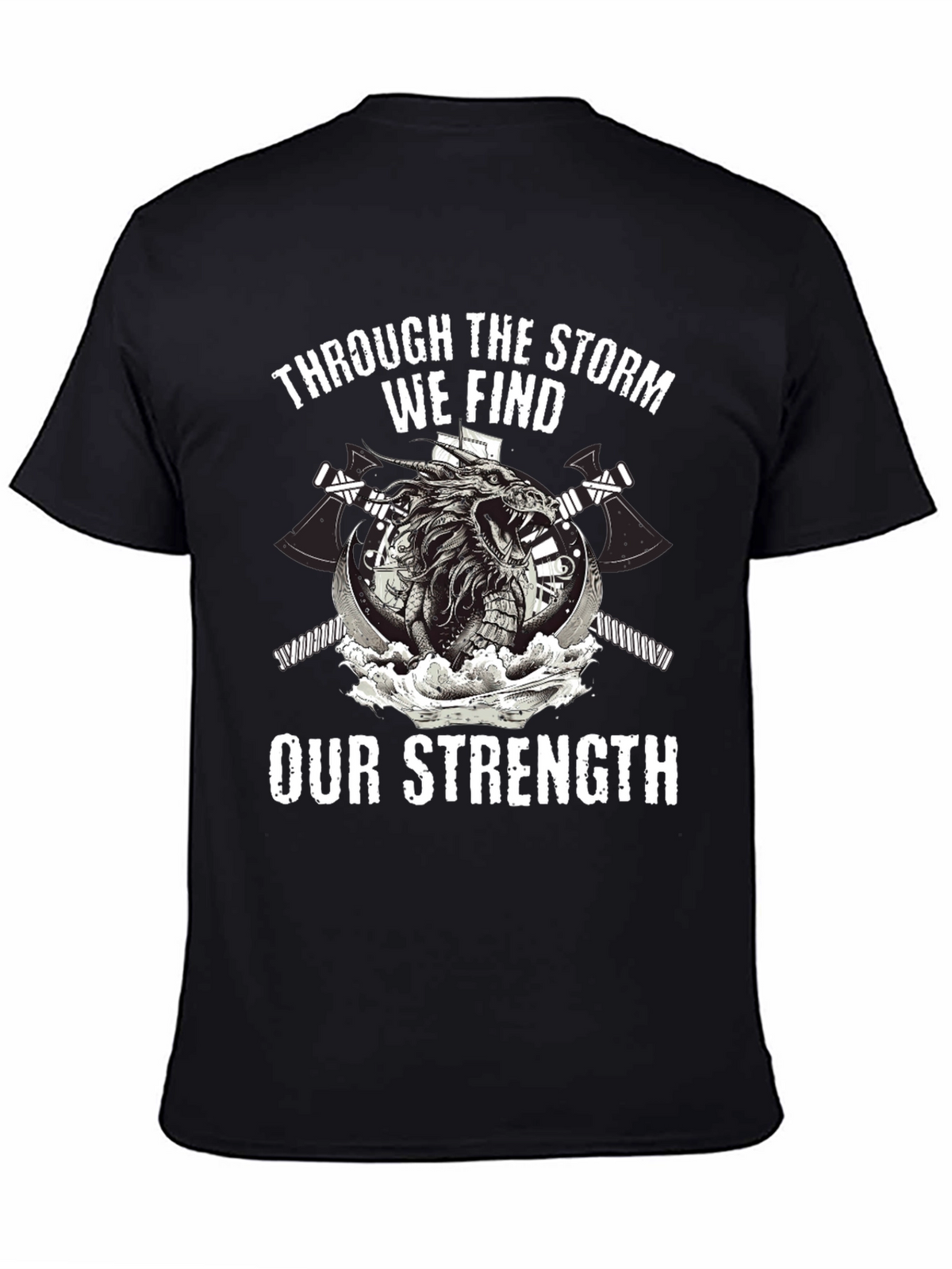 Storm Strength Dragon Graphic Black T-Shirt
