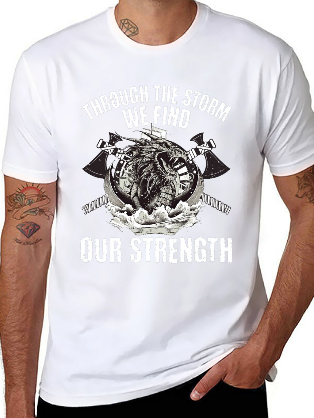 Storm Strength Dragon Graphic Black T-Shirt