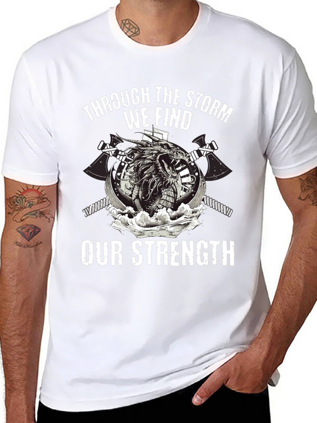 Storm Strength Dragon Graphic Black T-Shirt