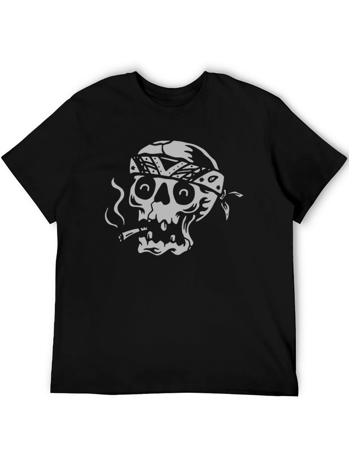 Skull Bandana Graphic Tee - Rocker Style