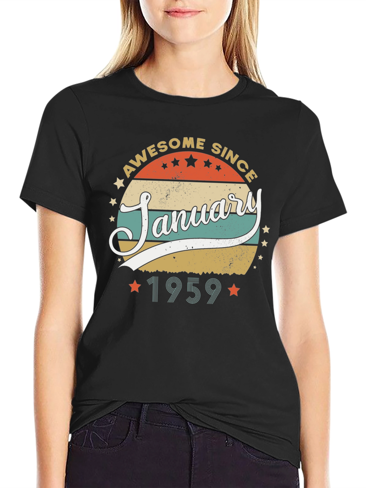 Awesome Since January 1959 Black T-Shirt