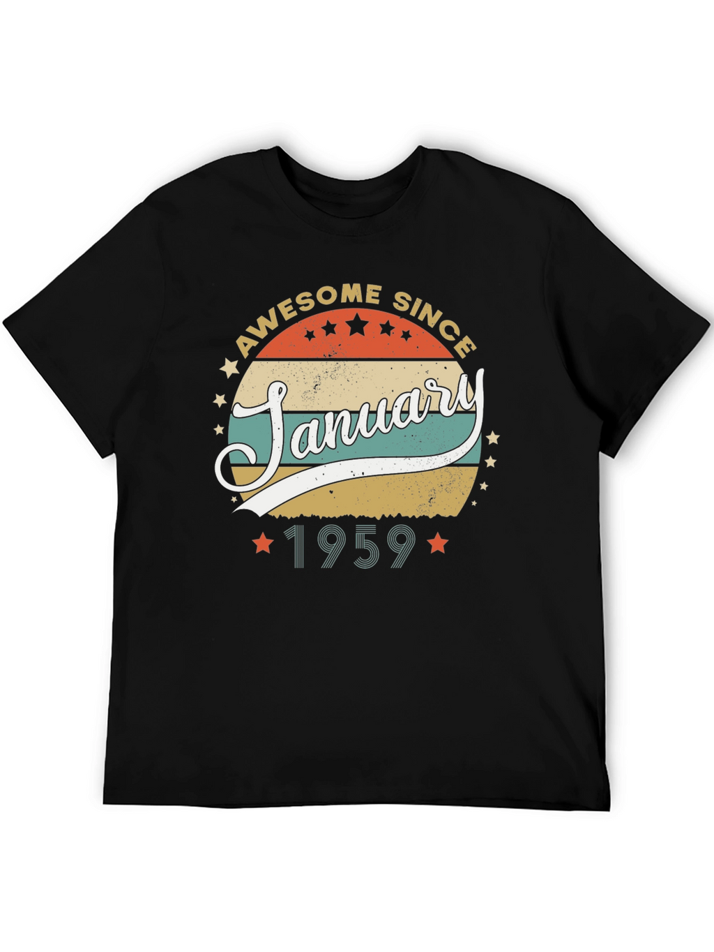 Awesome Since January 1959 Black T-Shirt