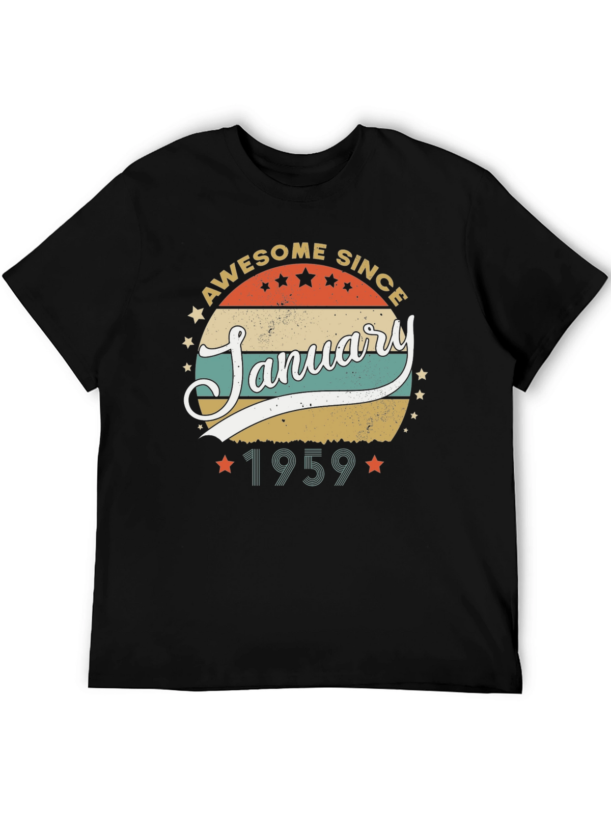 Awesome Since January 1959 Black T-Shirt