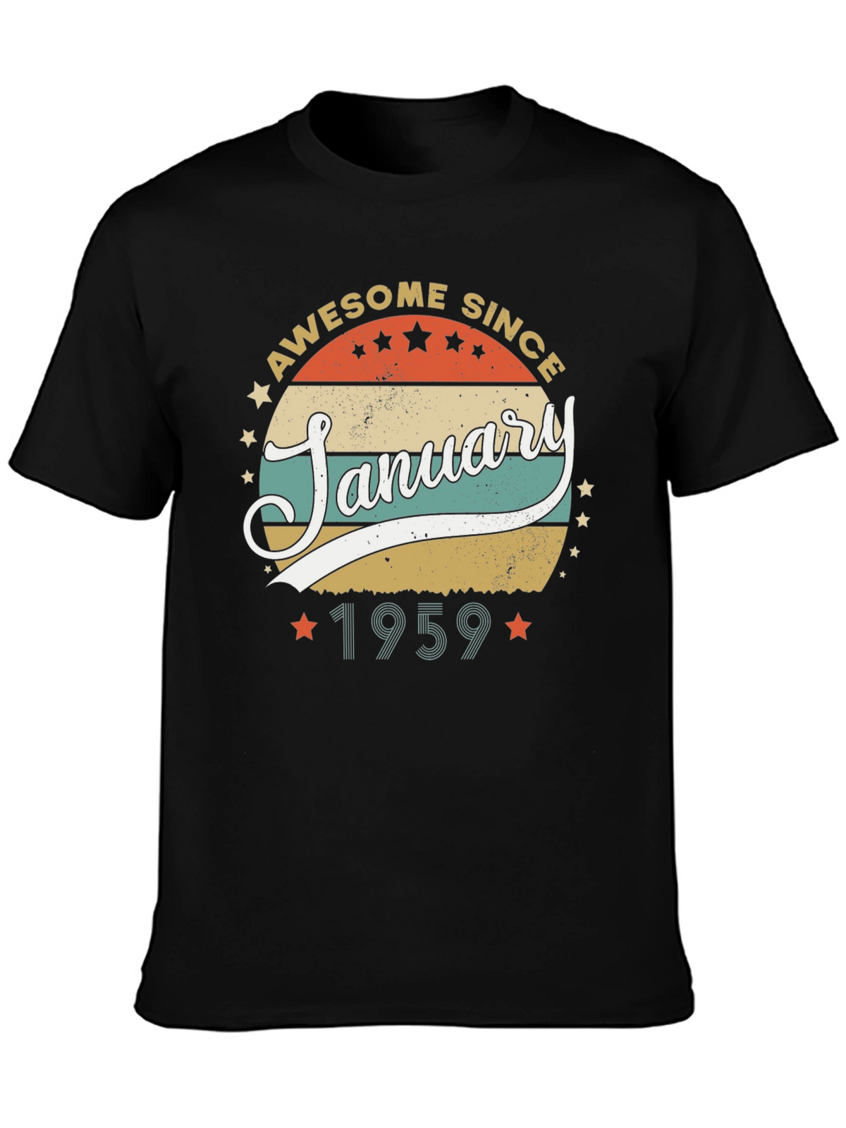 Awesome Since January 1959 Black T-Shirt