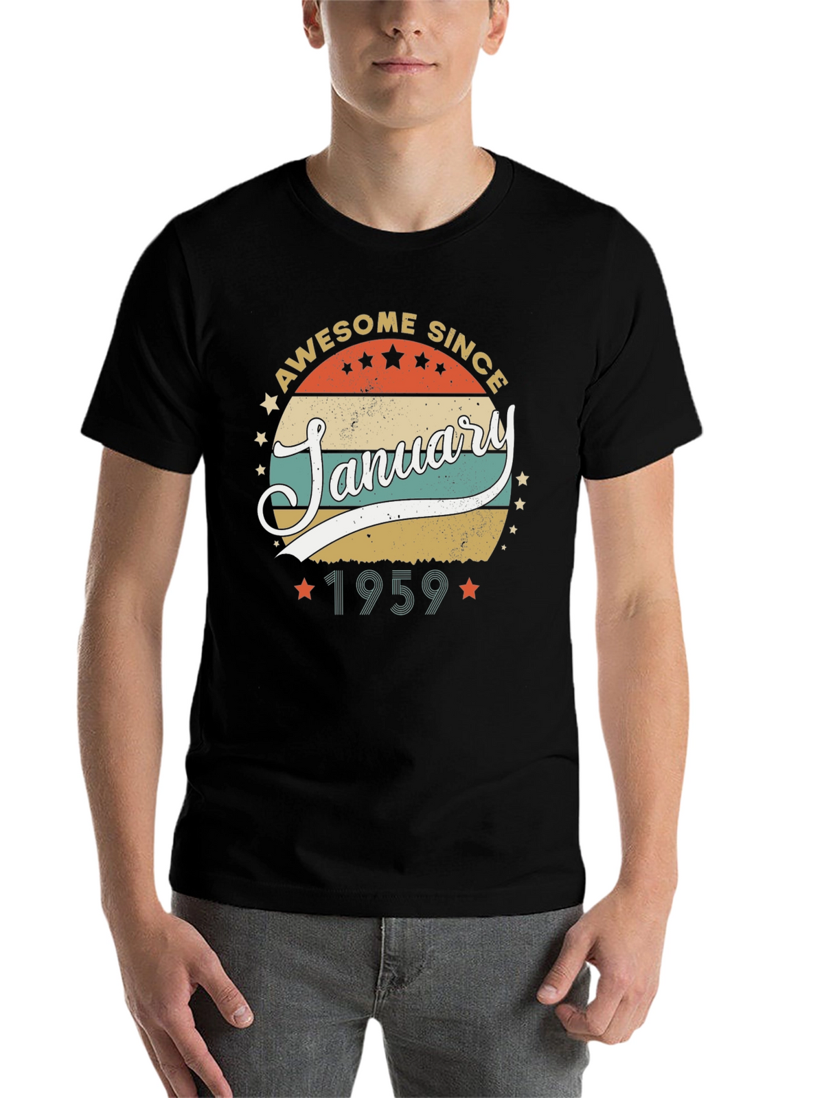 Awesome Since January 1959 Black T-Shirt