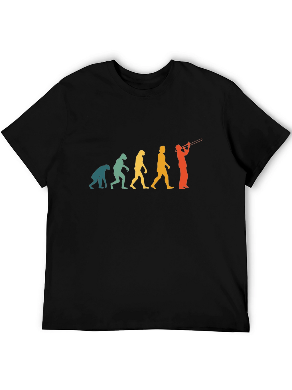 Evolution of Trombone Player Black T-Shirt