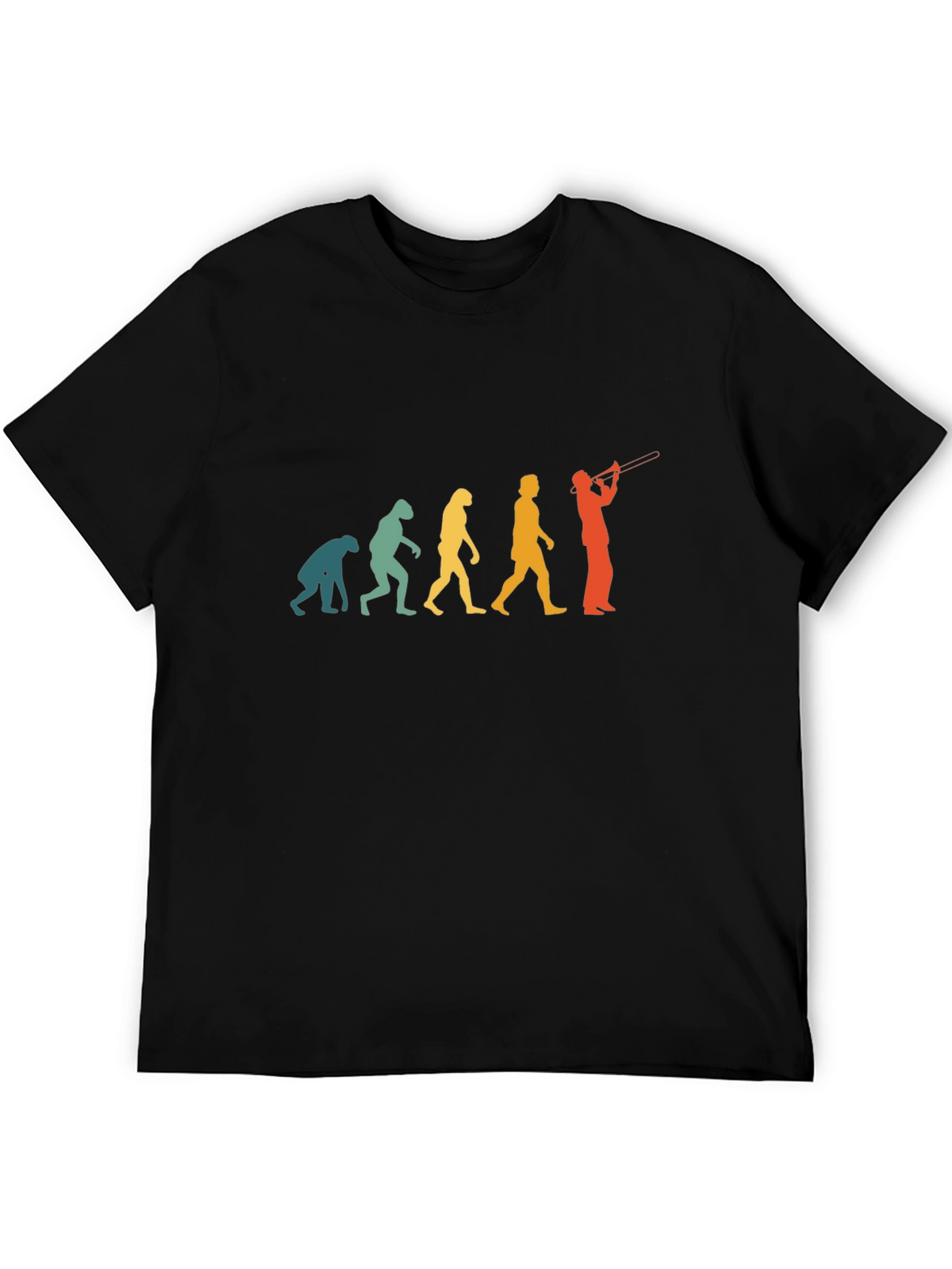 Evolution of Trombone Player Black T-Shirt