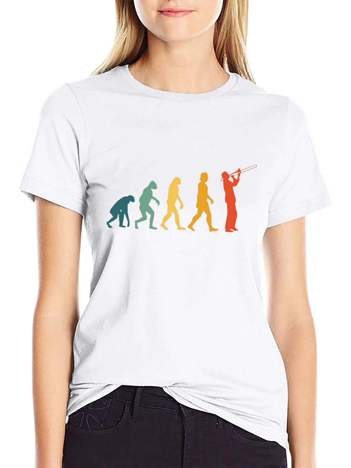 Evolution of Trombone Player Black T-Shirt