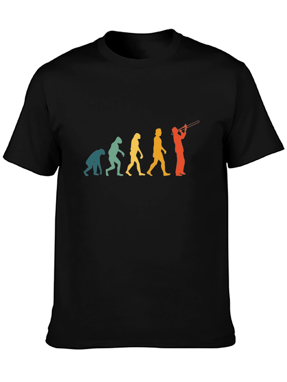 Evolution of Trombone Player Black T-Shirt