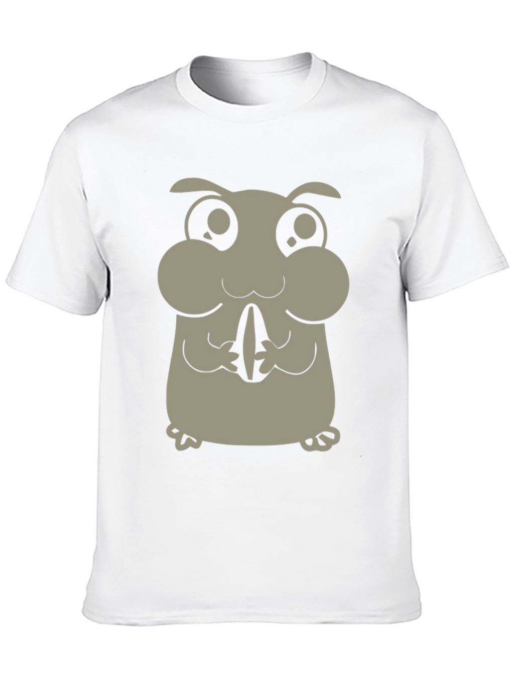 Cute Hamster Graphic Tee - Black Cotton Blend