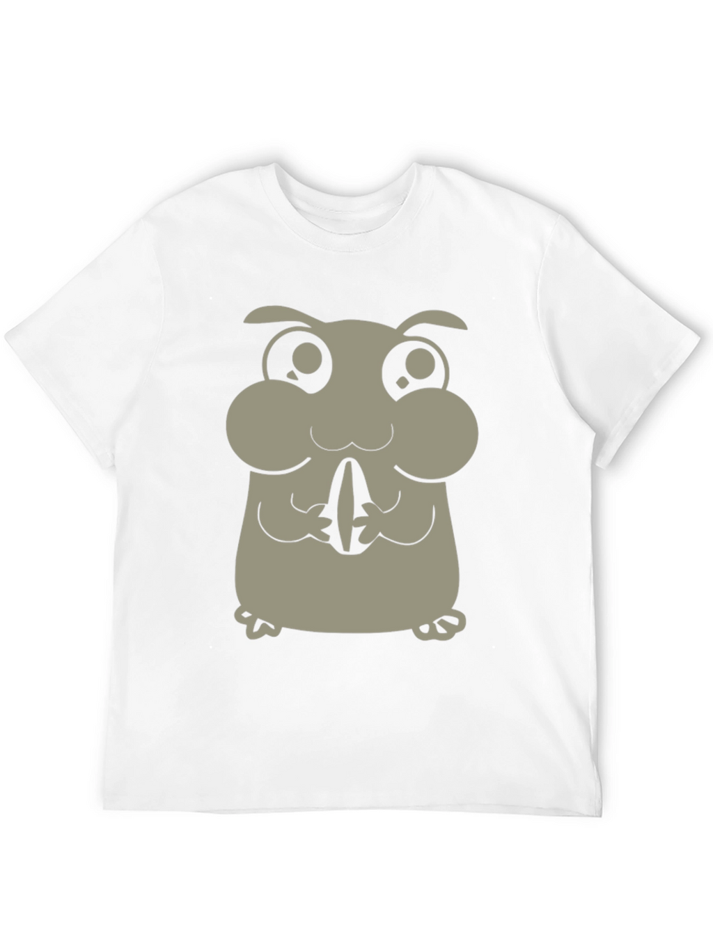 Cute Hamster Graphic Tee - Black Cotton Blend