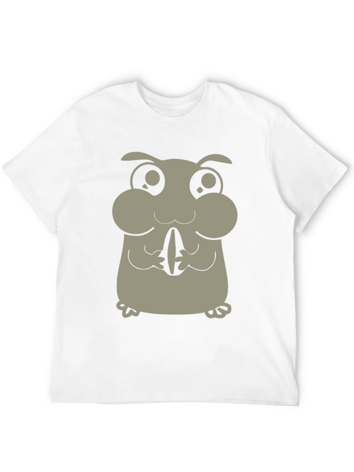 Cute Hamster Graphic Tee - Black Cotton Blend