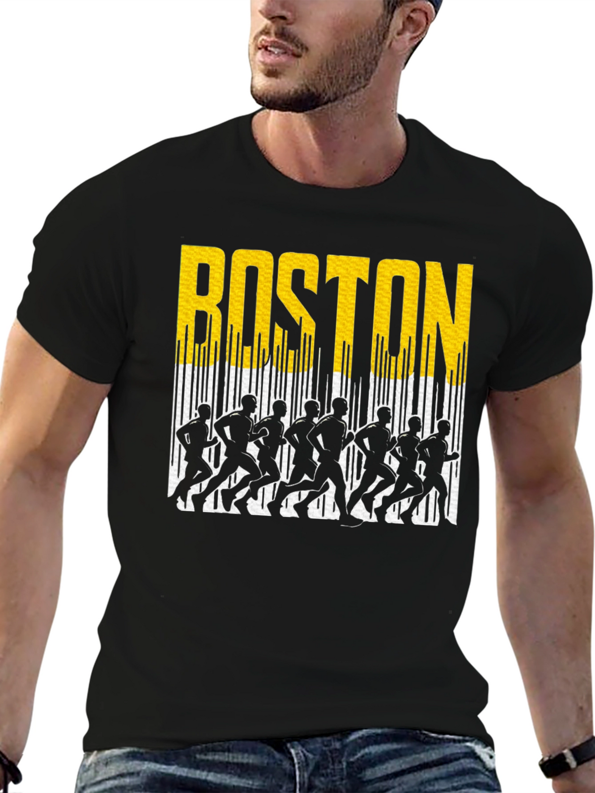 Boston Marathon Runner Graphic T-Shirt