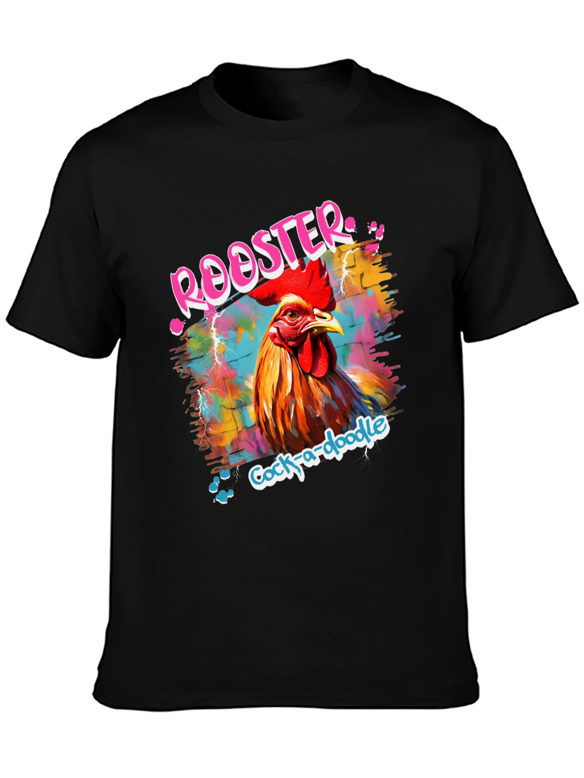 Rooster Graphic Tee - Quirky Cock-a-doodle Design