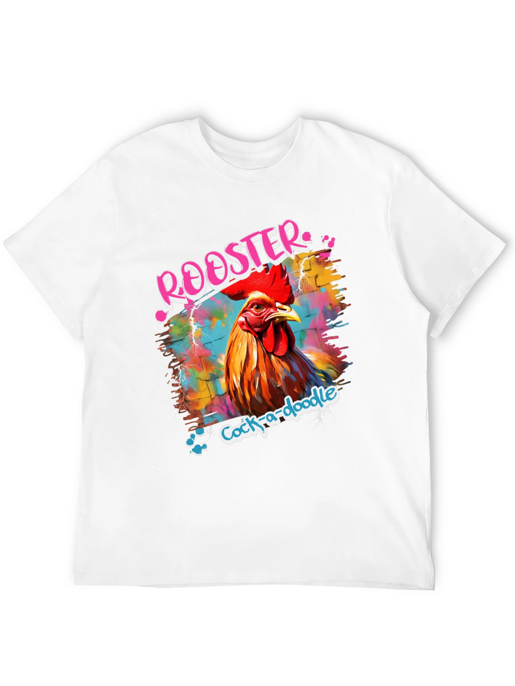 Rooster Graphic Tee - Quirky Cock-a-doodle Design