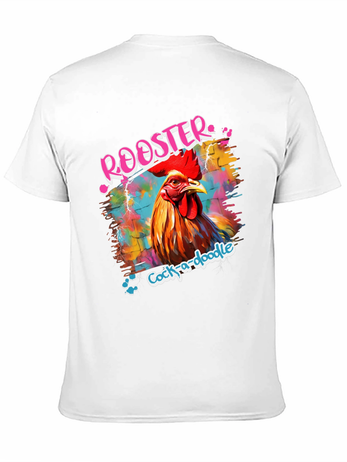 Rooster Graphic Tee - Quirky Cock-a-doodle Design