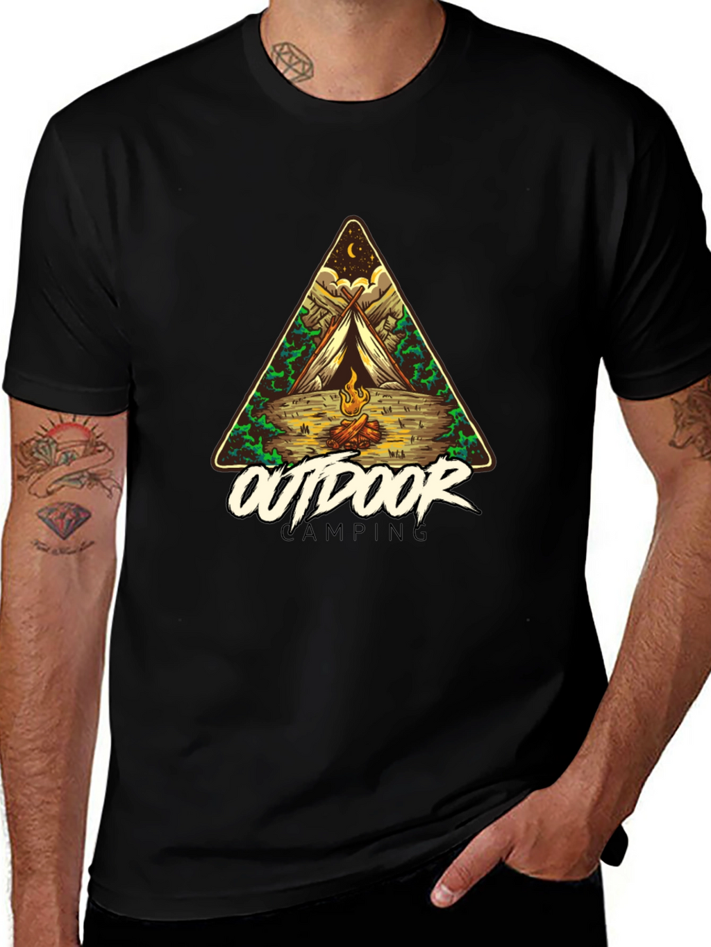 Outdoor Camping Graphic Tee - Adventure Awaits!