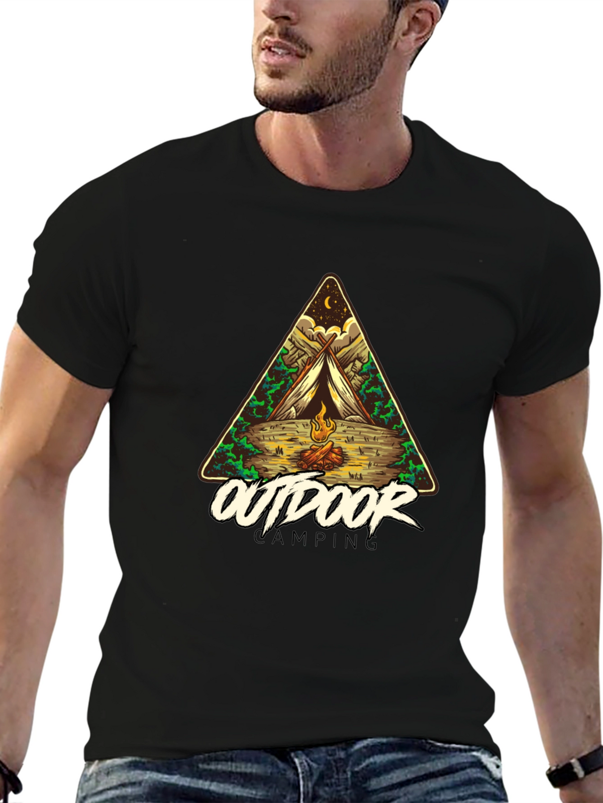 Outdoor Camping Graphic Tee - Adventure Awaits!