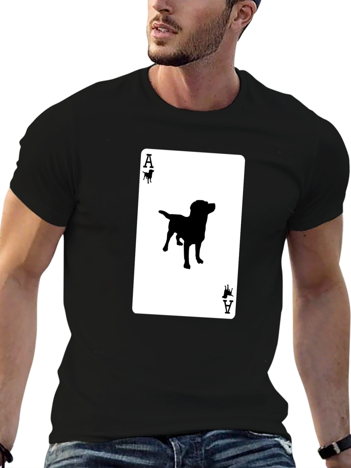 Ace of Dogs T-Shirt - Novelty Canine Card Tee