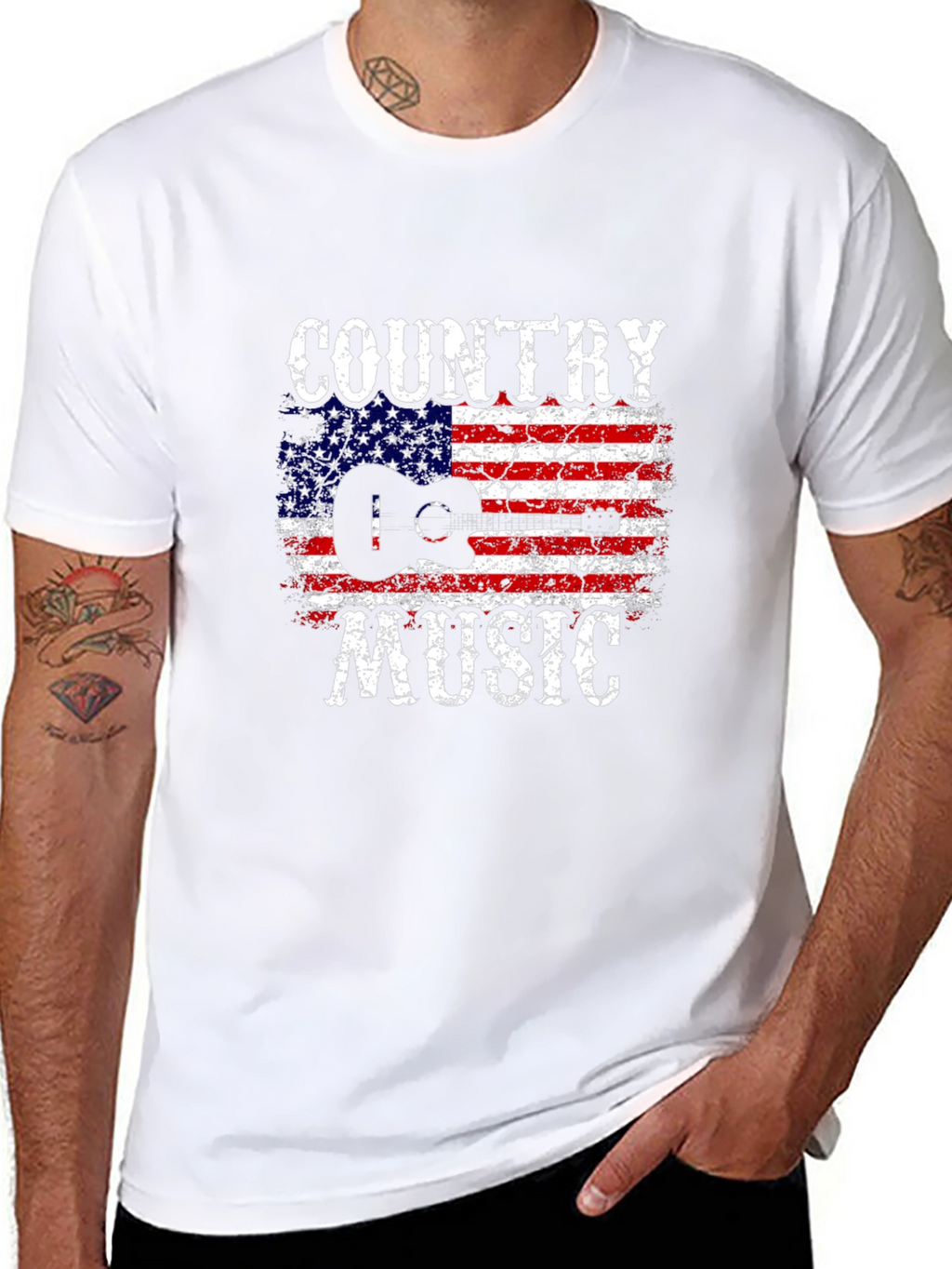 Country Music American Flag Graphic T-Shirt