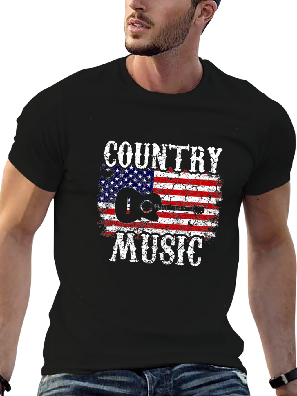 Country Music American Flag Graphic T-Shirt