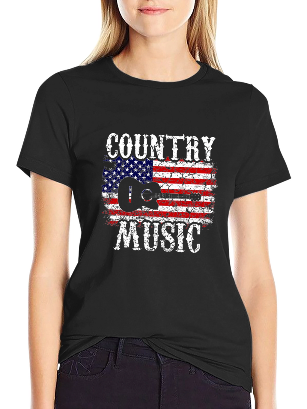 Country Music American Flag Graphic T-Shirt