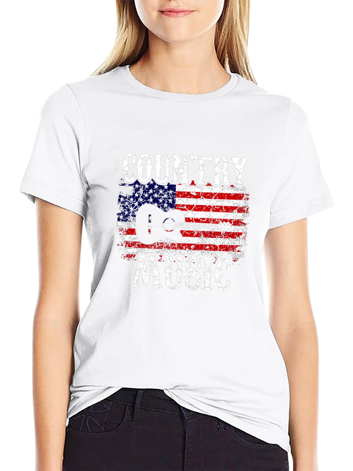 Country Music American Flag Graphic T-Shirt