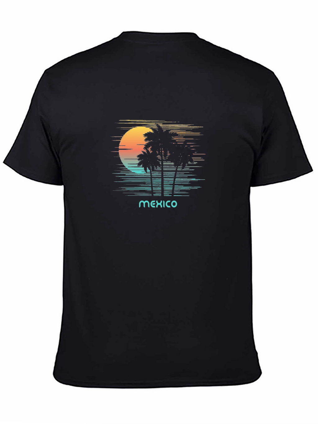 Mexico Palms Graphic Tee - Retro Sunset Palm Trees