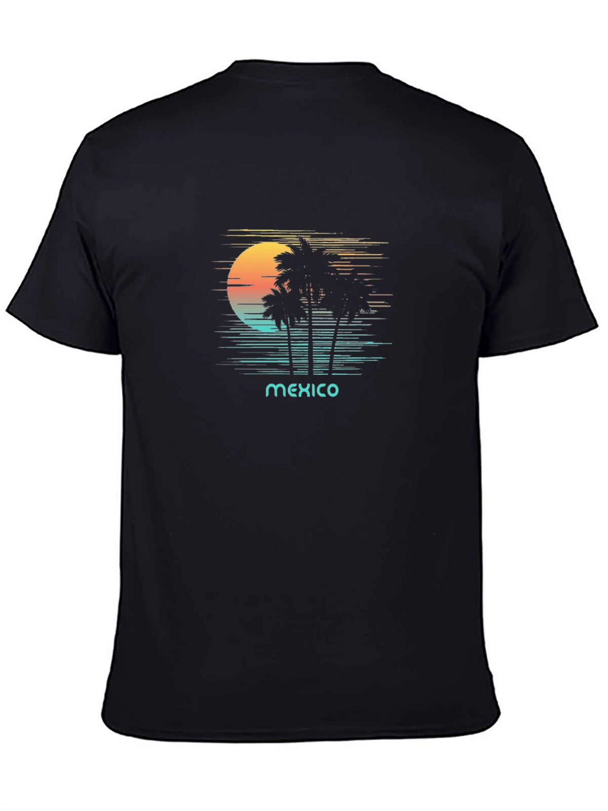 Mexico Palms Graphic Tee - Retro Sunset Palm Trees