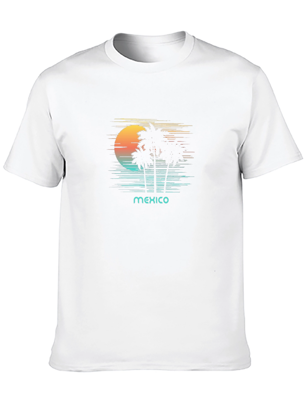 Mexico Palms Graphic Tee - Retro Sunset Palm Trees