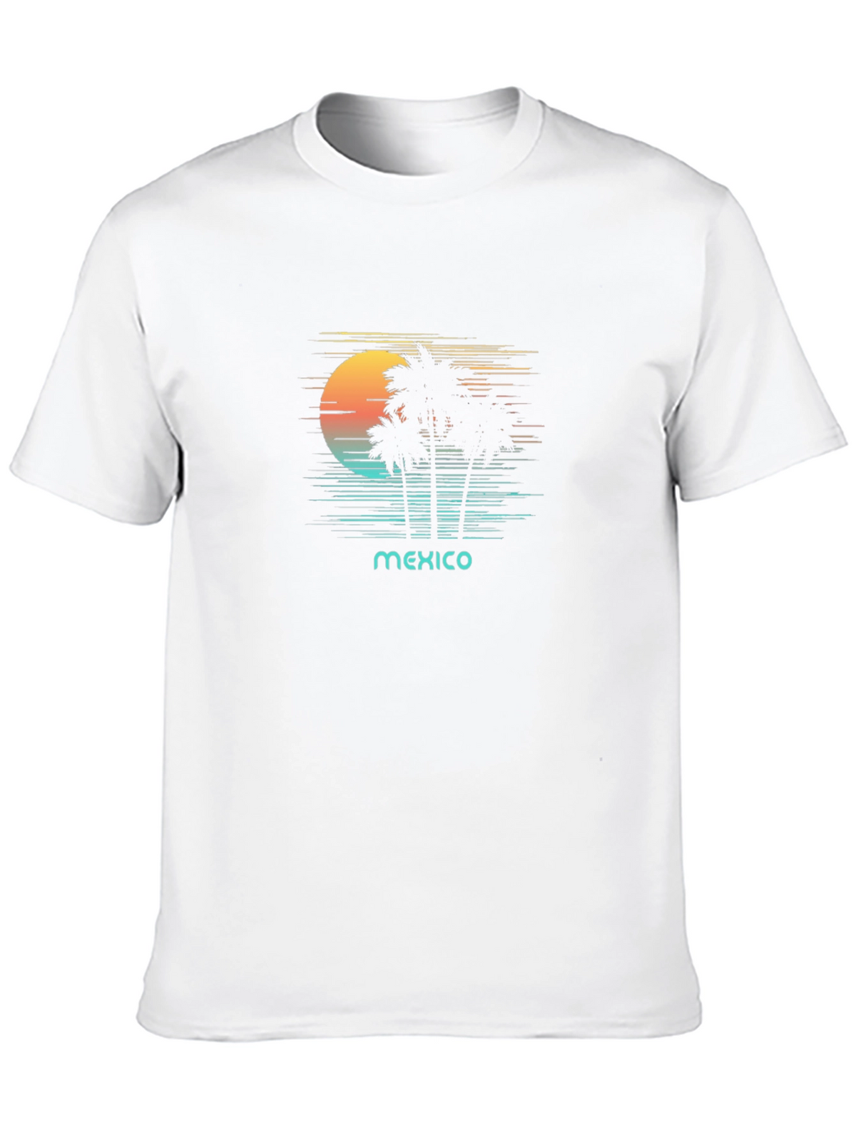 Mexico Palms Graphic Tee - Retro Sunset Palm Trees