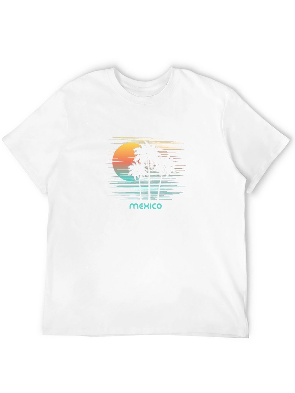 Mexico Palms Graphic Tee - Retro Sunset Palm Trees
