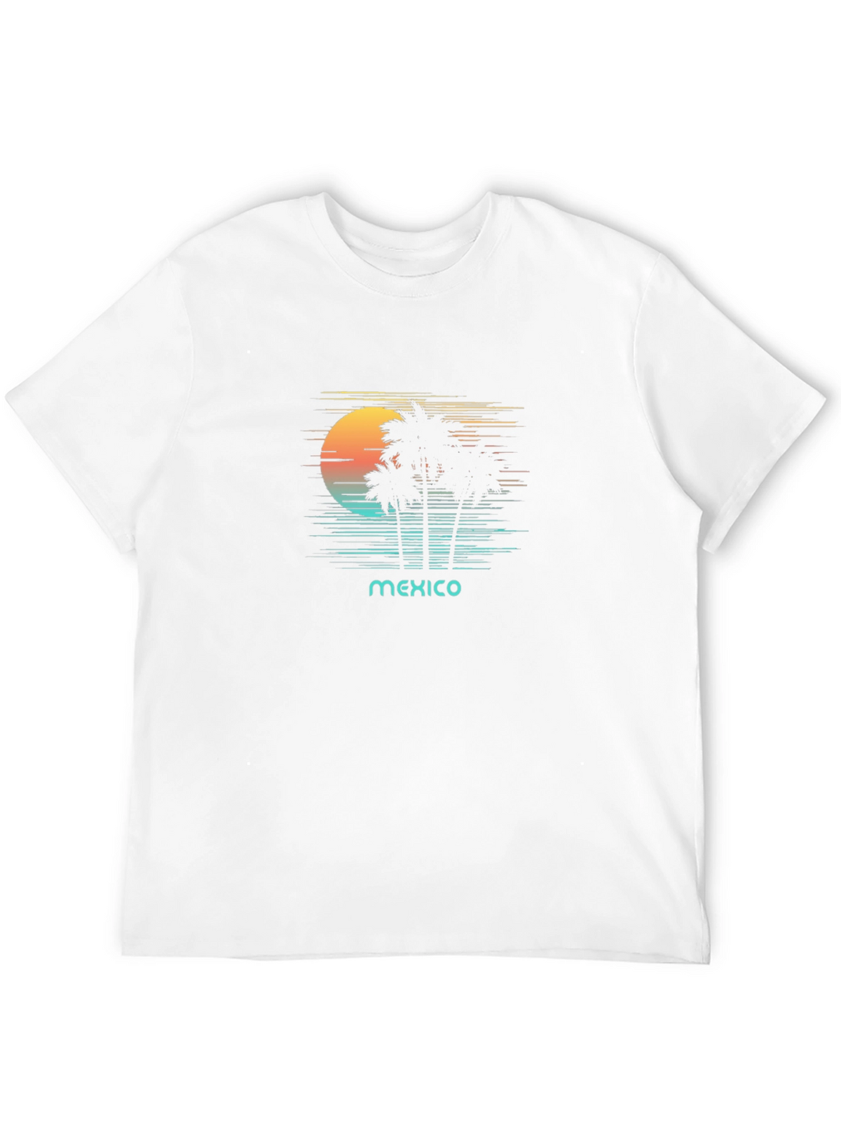 Mexico Palms Graphic Tee - Retro Sunset Palm Trees