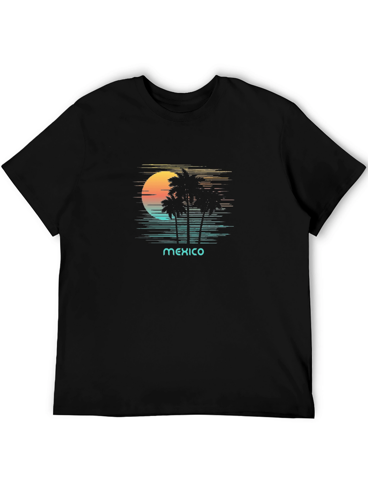 Mexico Palms Graphic Tee - Retro Sunset Palm Trees