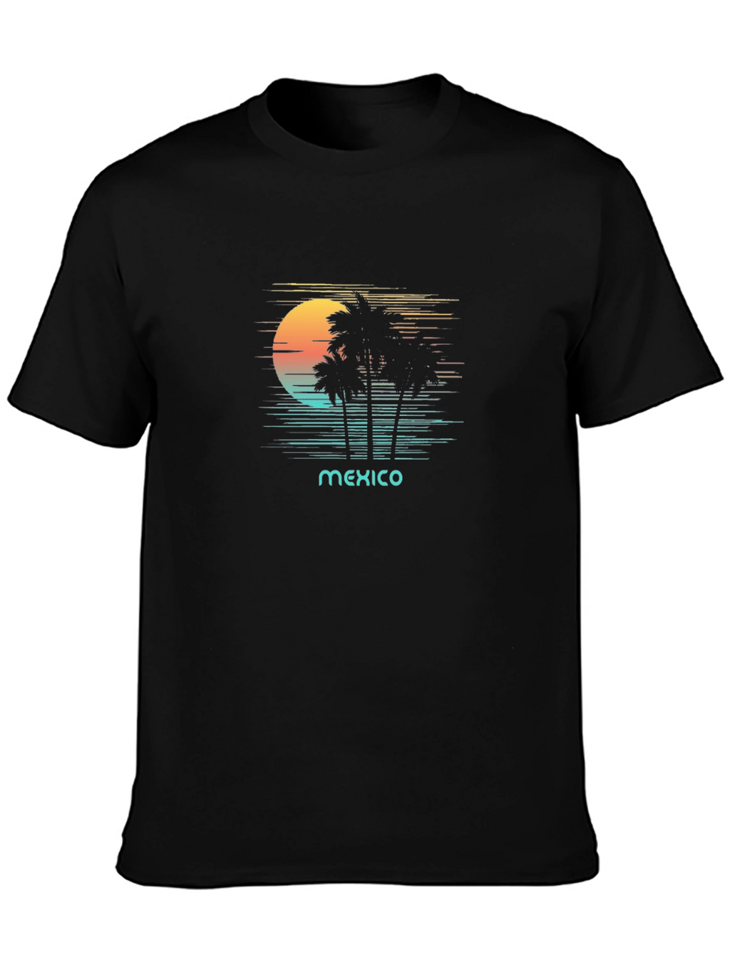 Mexico Palms Graphic Tee - Retro Sunset Palm Trees